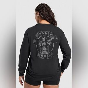 GYMSHARK Women’s Gritty Muscle Mommy Long Sleeve
Top Black- NWT